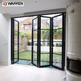 Warren Factory Price Wholesale Room Dividers Parts Partition Curtain Wall Bi-folding Door Bi Fold Glass Patio Door